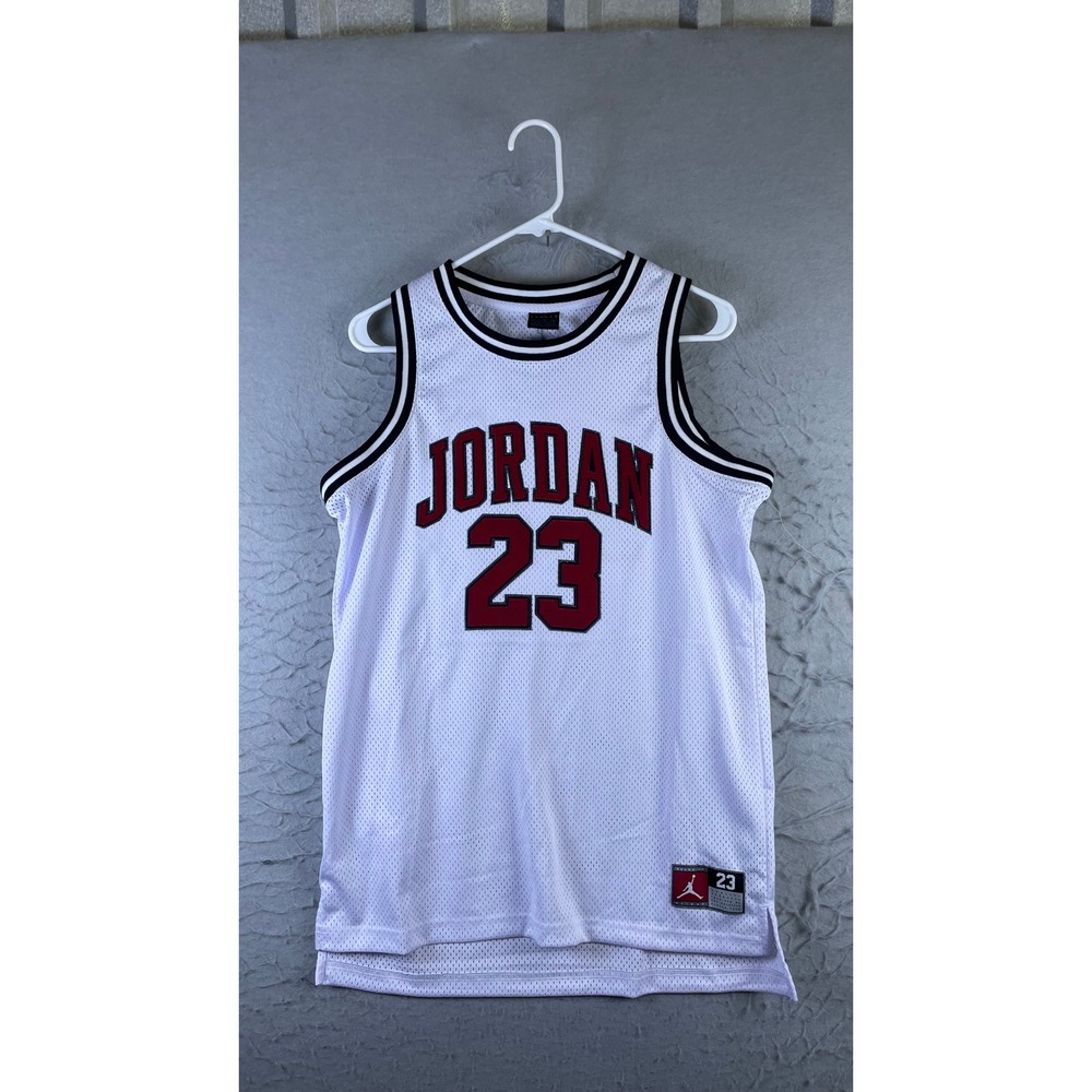 Jordan Basketball Jersey Men XL White Excellent Mesh 23 Jumpman Logo 14241
